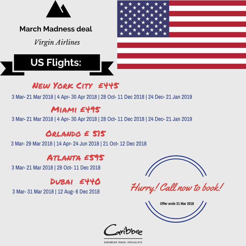 March Madness is here! USA fares. Amazing prices!